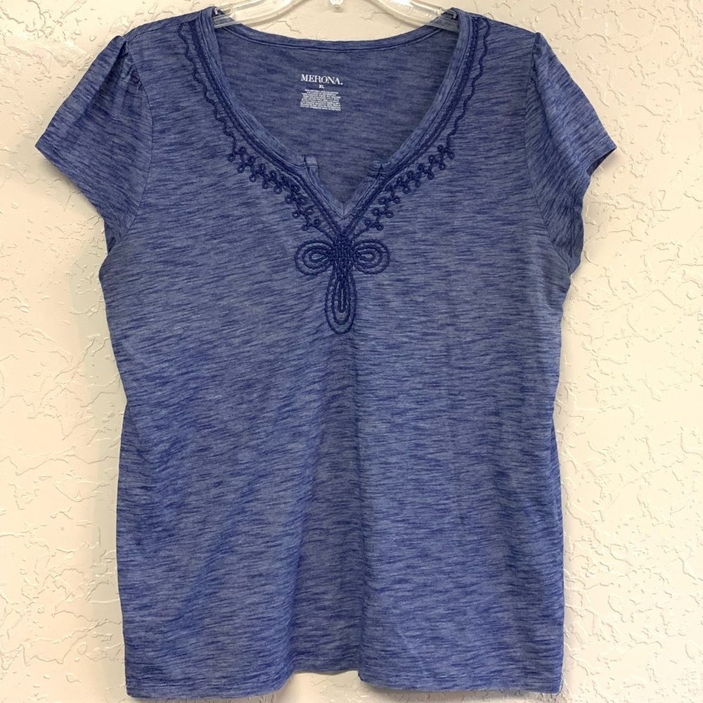 Beautiful Blue and White Embroidered Blouse